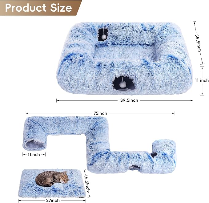 Extra Large Cat Tunnel Bed, 4 Ways Tunnels - Image 3