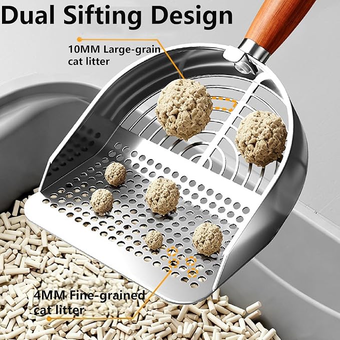 DHXYZZB Cat Litter Scoop 304 Stainless Steel Litter Shovel, Heavy Duty Litter - Image 3