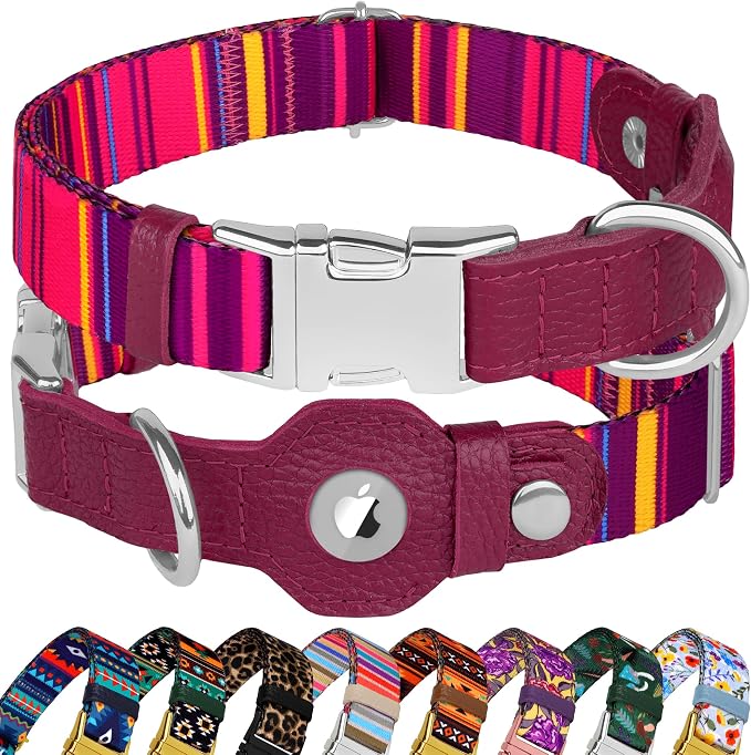 AirTag Dog Collar for Small Medium Large Breed by BUDKAS