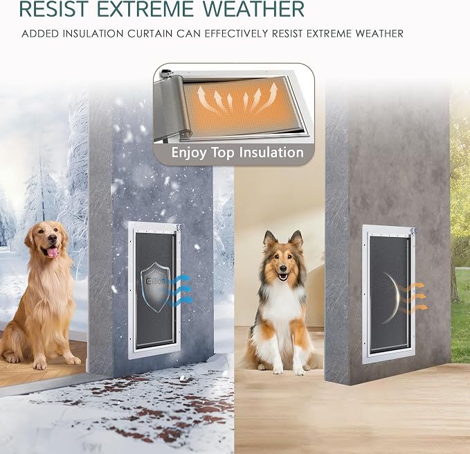 XL Pet Door for Wall Dog Door, 3-Flap XLarge Doggie Door for Exterior Wall - Image 4
