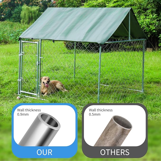 80"x80"x72" Outdoor Dog Kennel for Large Dogs - Image 5