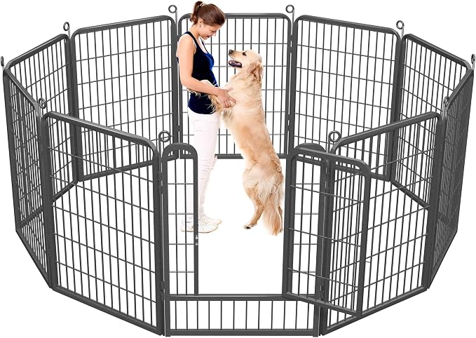 Dog Playpen Outdoor, 40 inch 10 Panels Heavy Duty Dog Fence by Jhsomdr