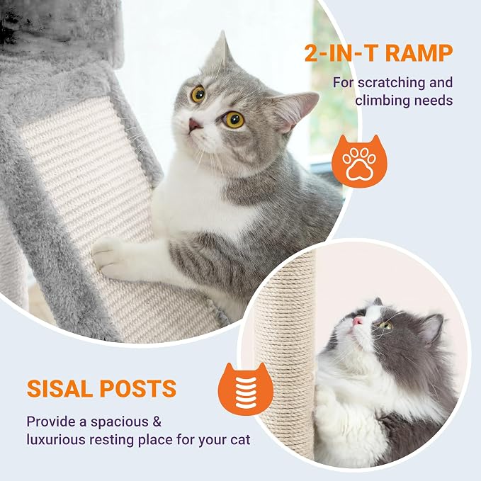 Allewie 81 Inches Tall Cat Tree/Multi-Level Large Climbing Tree House and Towers - Image 5
