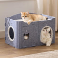 Joydeco Cat House for Indoor Cats, Extra Wide Scratch Resistant Felt Cat Condo by JOYDECO