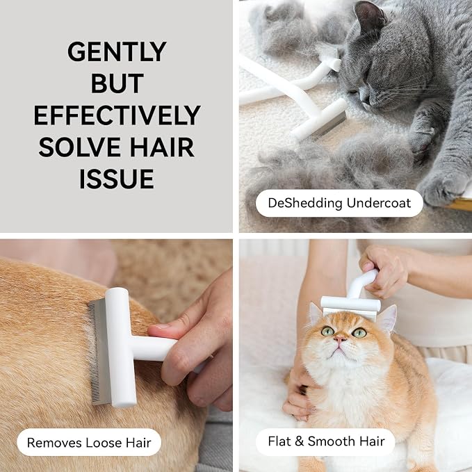 aumuca Pet Deshedding Tools for Short Haired Cats & Dogs, Dematting Deshedding - Image 6
