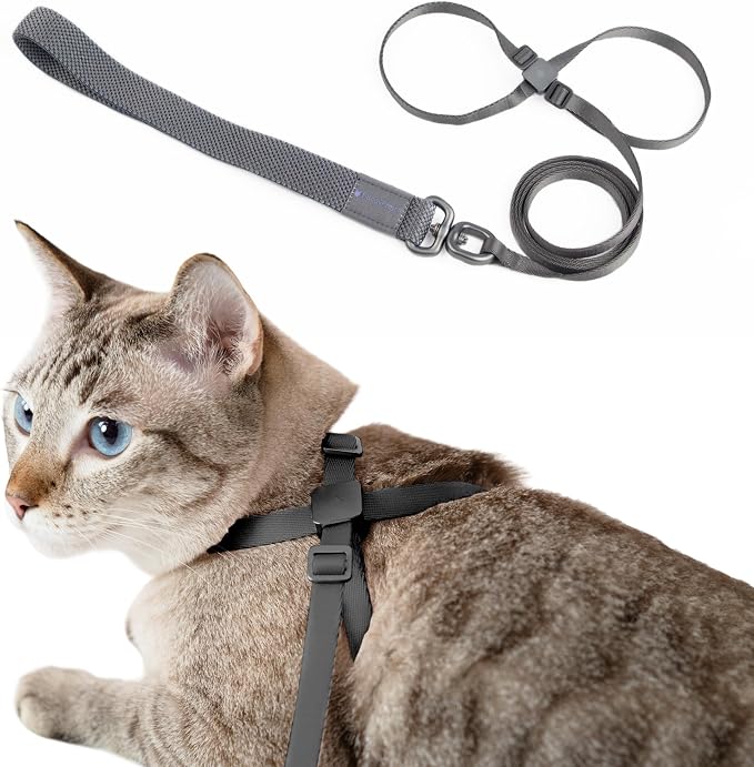 Cat Harness and Leash 2-in-1, Escape Proof Anti-Chocking Harness Adjustable by BuddyArmor