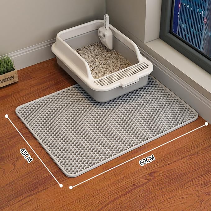 HCY&WLD 2-Pack Cat Litter Mat, Double Layer Honeycomb Waterproof Urine Proof - Image 7