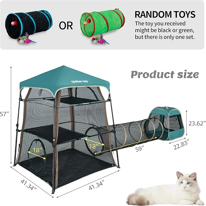 Extra Large catio Outdoor cat Enclosure, 3-in-1 Cat Tower Tent - Image 3