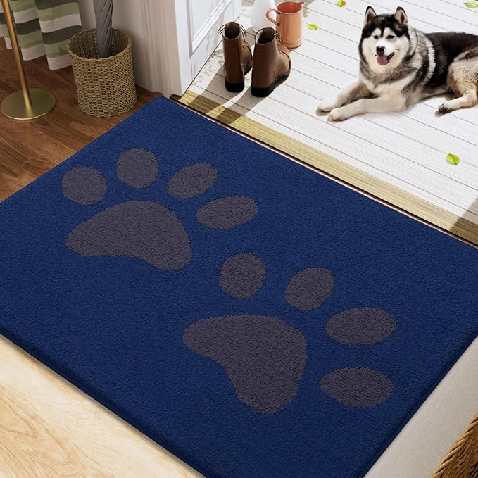 Buganda Dog Door Mat for Muddy Paws, Absorbent Dirt Trapper Washable Indoor by Buganda