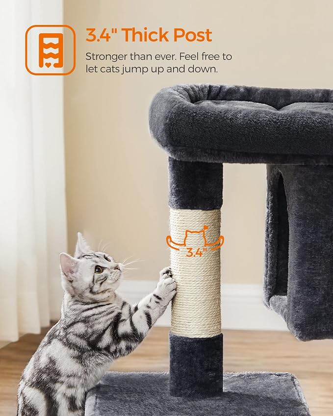 Feandrea Cat Tree, 33.1-Inch Cat Tower, Plush Condo - Image 6