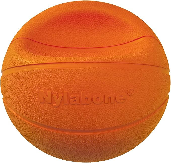Nylabone Power Play Gripz Felt Basketball Rubber Fetch Toy, Squeaky Ball - Image 9
