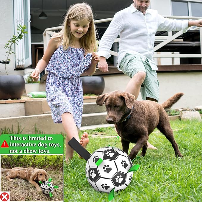 Dog Soccer Ball Toys with Straps, Puppy Birthday Gifts, Dogs Tug Toy, Water Toy - Image 6