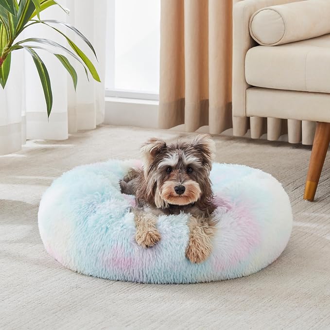 WESTERN HOME WH Calming Dog & Cat Bed, Anti-Anxiety Donut Cuddler Warming Cozy by WESTERNHOME