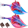 WILLBOND 2 Pcs Blue Pink Silicone Betta Fish Bed Leaf Hammock Betta Fish Tank by Willbond+Technology+Limited