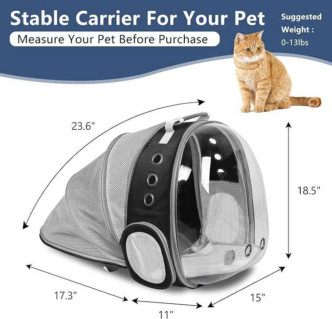 Cat Backpack Carrier Back Expandable Bubble Pet Carrier Backpack - Image 2