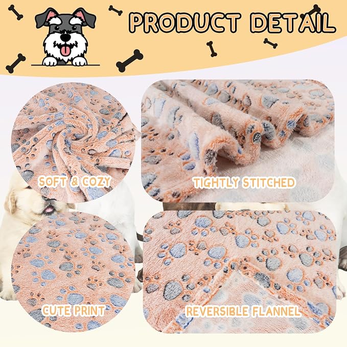 Rezutan 1 Pack 3 Blankets for Dogs, Dog Blanket for Small Pet Cat, Premium Soft - Image 2