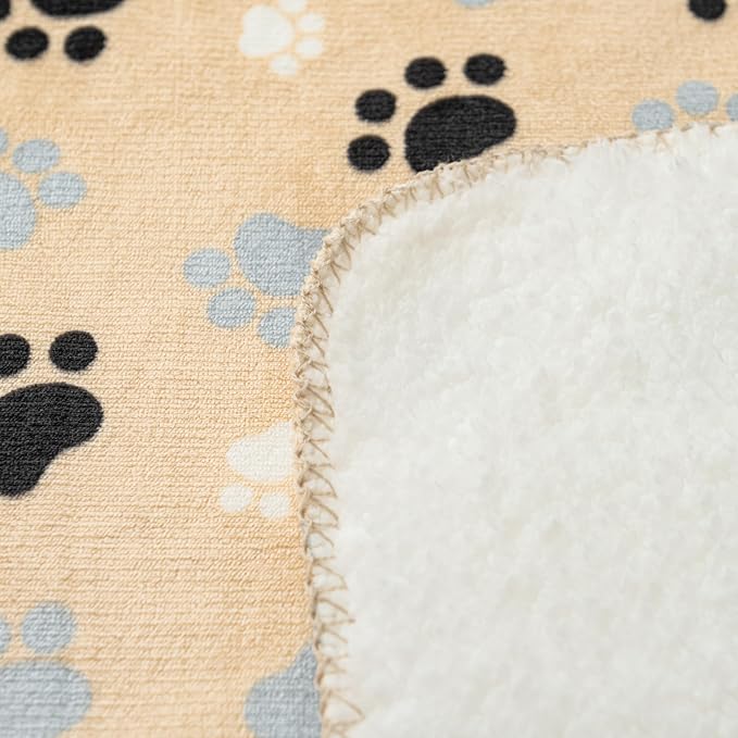 Dog Blankets Waterproof Pet Blanket Paw Printing Super Soft Warm Fluffy - Image 4