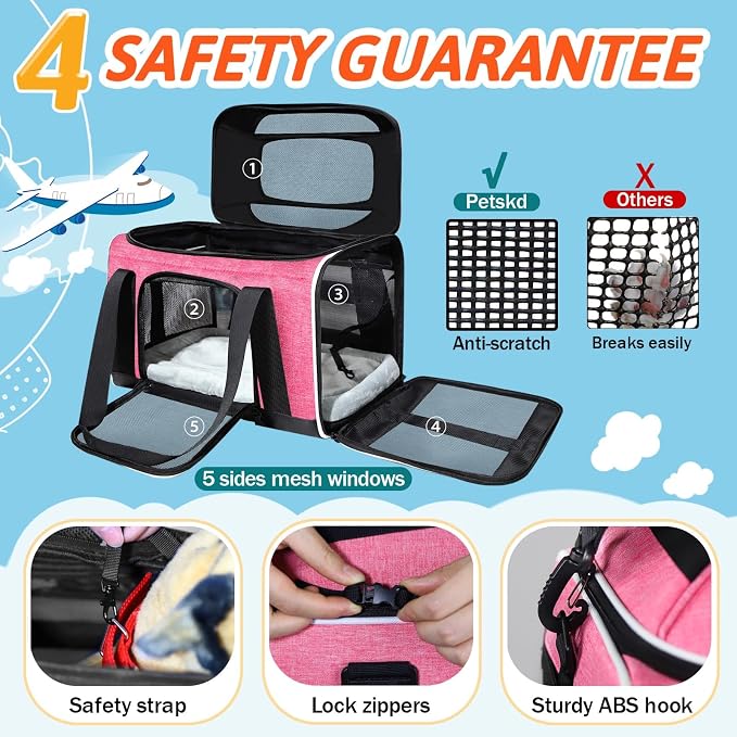 Petskd Top-Expandable Pet Carrier 18x13x9.5 Inches Southwest Airline Approved - Image 5