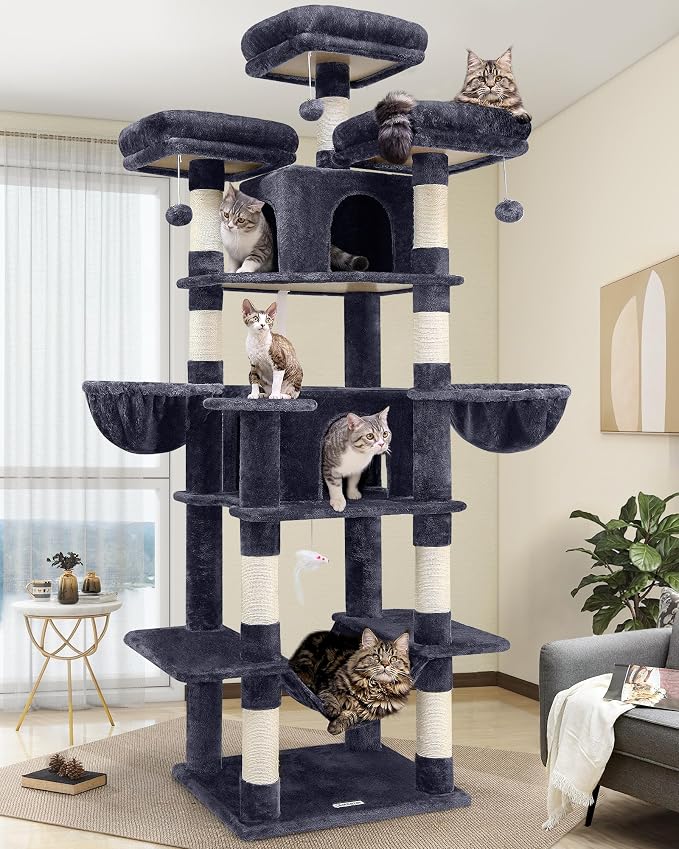 Globlazer Big Cat Tower for Indoor Cats, 80inch Cat Tower for Multiple Adult by Globlazer