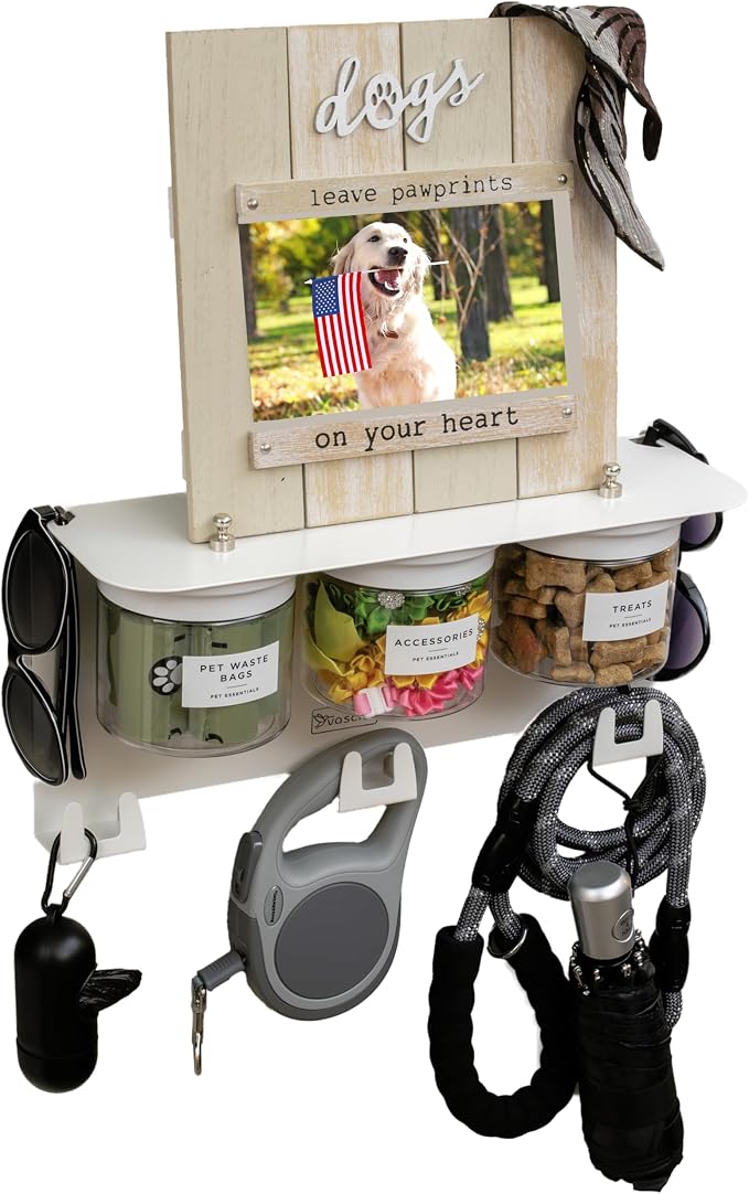 Dog Treat Holder For Wall Storage For Pets, Premium Pet Wall Organizer by Vascito