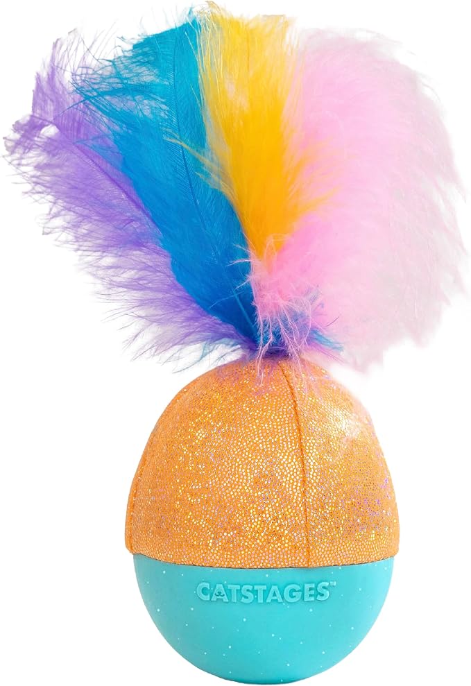 Catstages Whack N' Wobble Ball Intearctive Cat Toy, Weighted Ball by Catstages