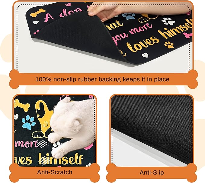 Pet Feeding Mat for Floors Waterproof Dog Mat for Food and Water Absorbent - Image 3