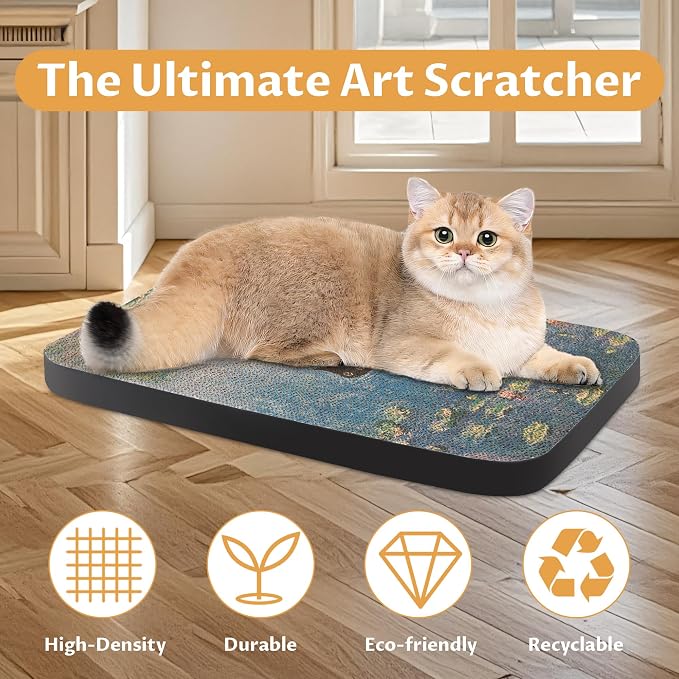 2 Pack Art Cat Scratcher, Wall-Mountable Cat Scratch Pad, Wall Cat Scratcher - Image 4