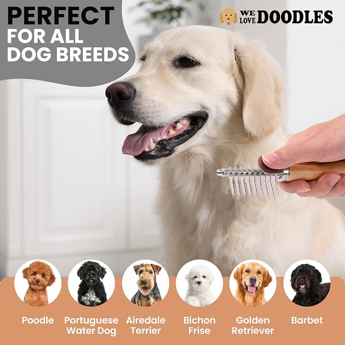 We Love Doodles Dog Dematting Brush & Rake, Detangler Brush - Image 3