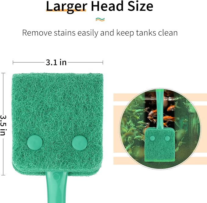 Pawfly Fish Tank Cleaning Tools Aquarium Algae Scraper Sponge Brush Cleaning - Image 3