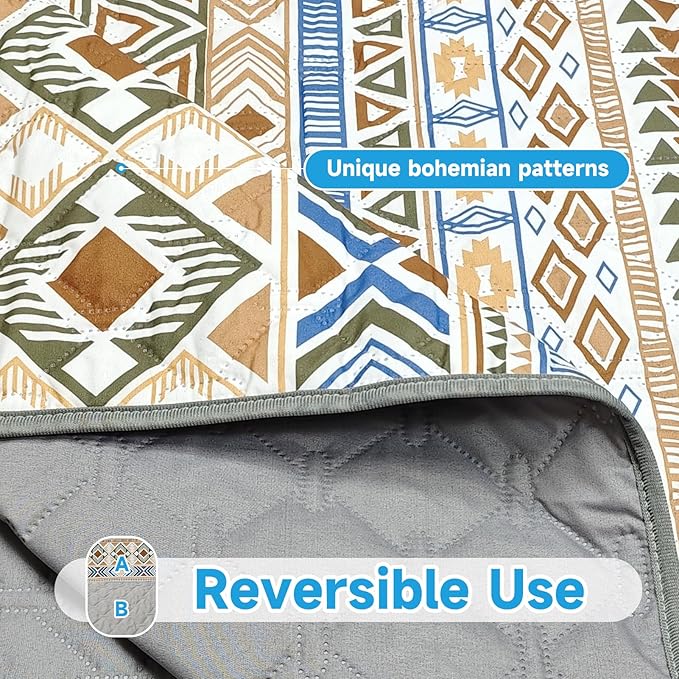 Waterproof Dog Blanket, Bohemian Dog Bed Cover Pet Blanket, Reversible Sofa - Image 5