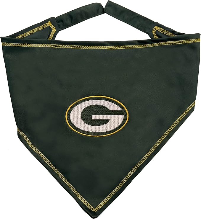 Pets First NFL Green Bay Packers TIE Bandana, Large/X-Large. Dog Bandana Scarf by PETSFIRST