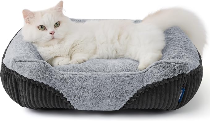 Bedsure Washable Dog Bed Small Dog＆Cat- Rectangle Fluffy Plush Kitten Puppy Bed - Image 9