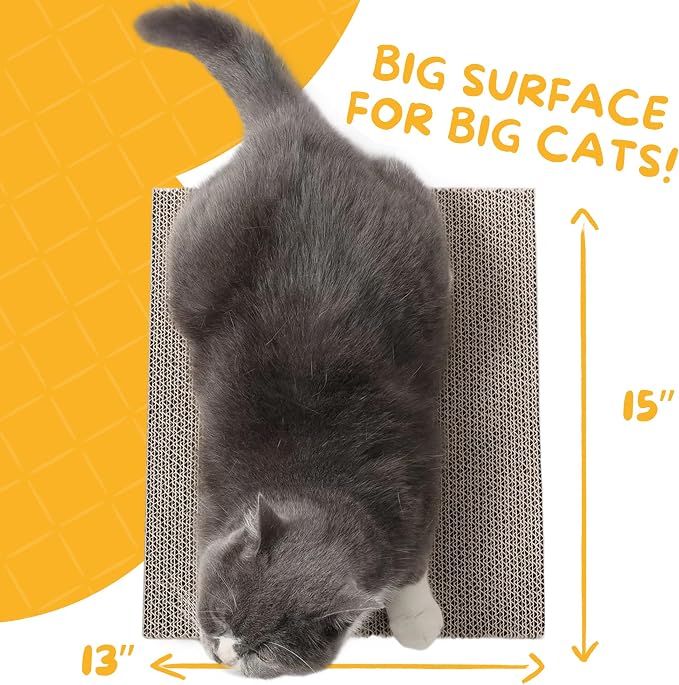 Hide & Scratch Cat Scratcher Pad – 4 Pack | Double-Sided Cardboard Refills - Image 6