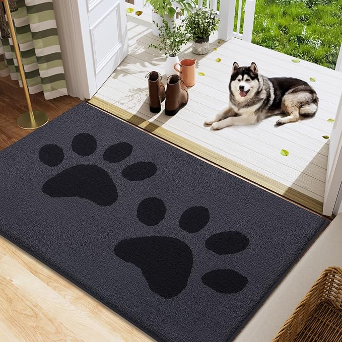 Buganda Dog Door Mat for Muddy Paws, Absorbent Dirt Trapper Washable Indoor by Buganda