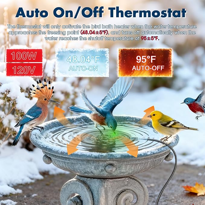 2 Pack Outdoors 100W Bird Bath Heater - Image 4