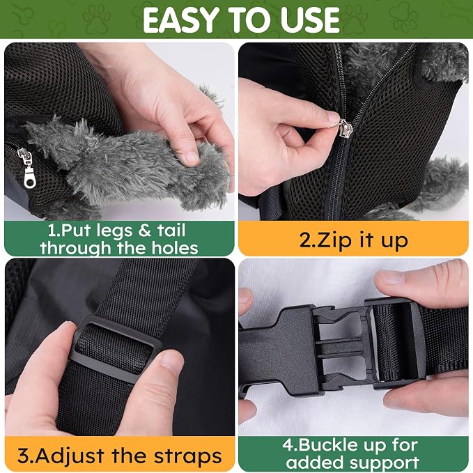 Pet Carrier Backpack, Hands-Free Adjustable Dog Front Carrier Legs Out & - Image 7