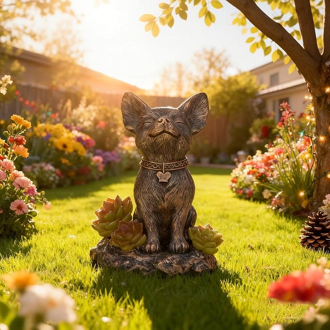 Dog Statue, Solar Garden Statues, Dog Decor - Image 7