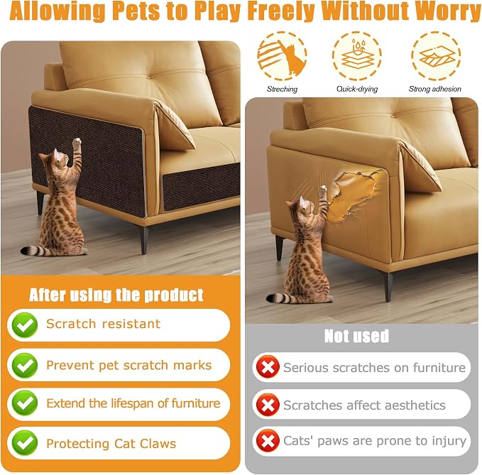 cat Scratching mat Self-Adhesive, Trimmable Furniture Protector - Image 3
