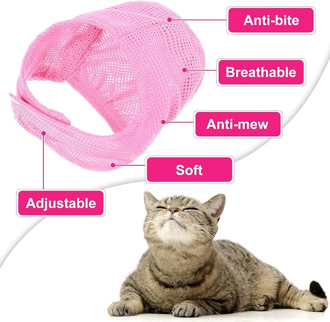 Patelai 5 Pcs Cat Bathing Bag Set Cat Grooming Bag Adjustable Pet Shower Net - Image 3