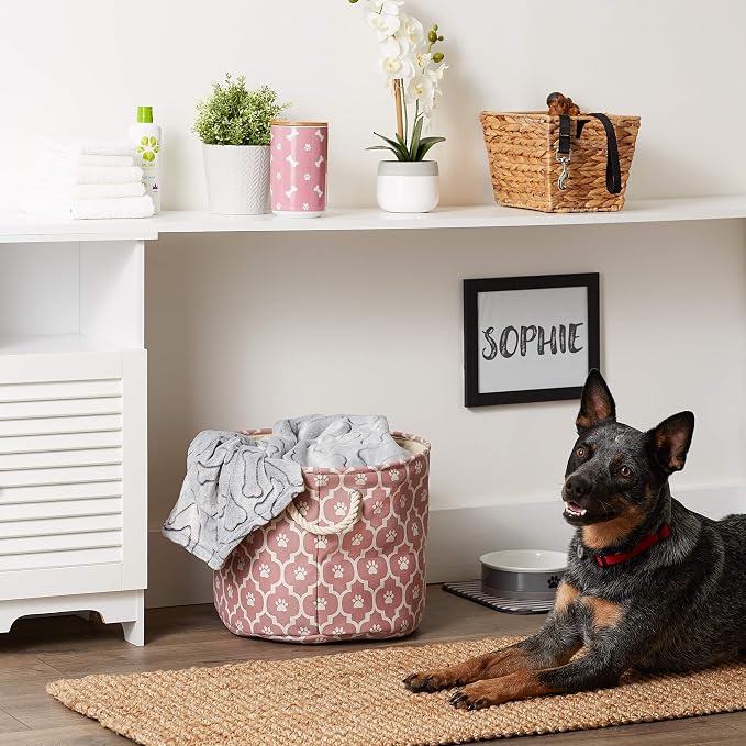 Bone Dry 6192 Pet Storage Collection Lattice Paw Print, Medium Round - Image 6