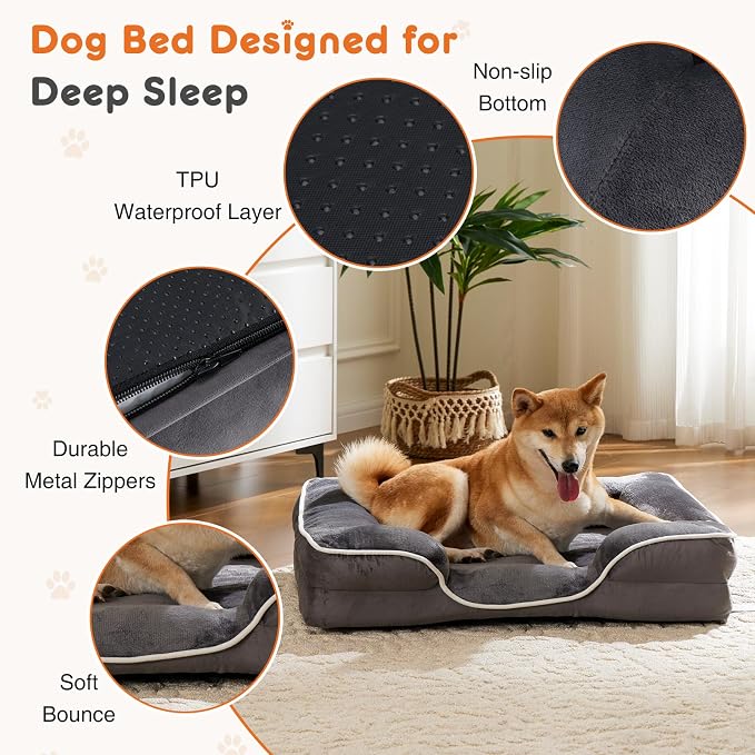 Sweetcrispy Orthopedic Dog Bed, Large Memory Foam Puppy Cat Bed - Image 3