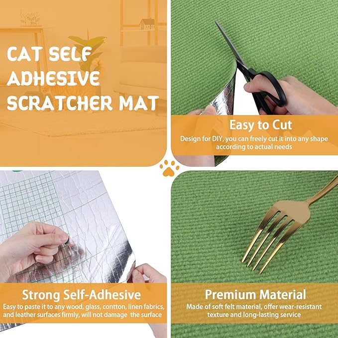Climbing Cat Scratcher Mat Trimmable Cat Scratching Post Carpet 78.7’’x15.8’’ - Image 3