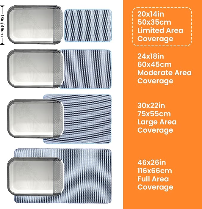 Small Cat Litter Mat, 20x14’’ Double Layer Honeycomb Cat Litter Box Mat - Image 9