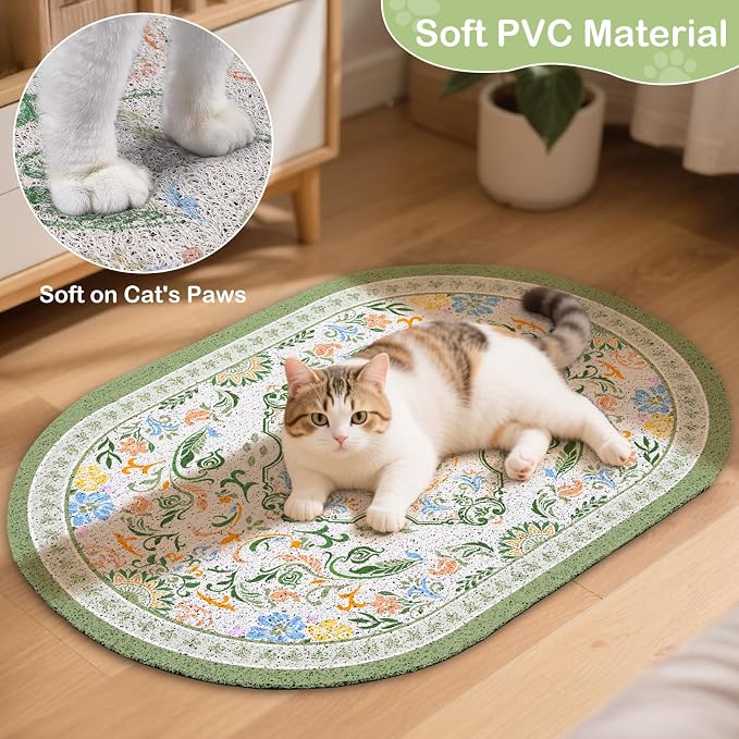 Bienbee Cat Litter Mat, Urine and Water Proof, Bean-Green L - Image 5