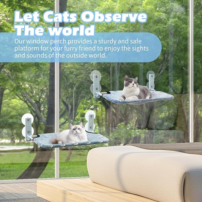 Glow in The Dark Cat Window Perch, Large Foldable Hammock Bed - Image 8
