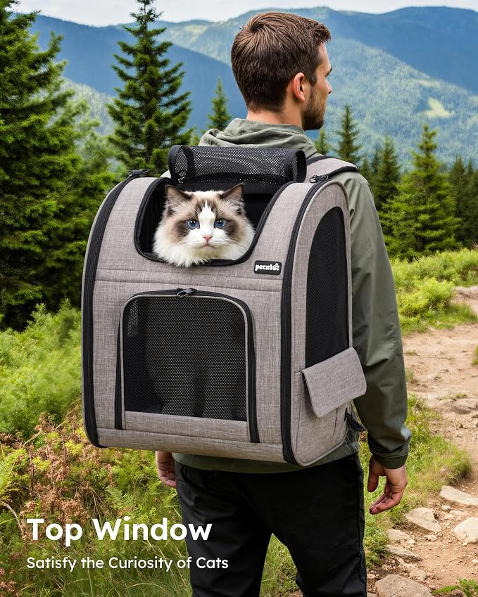 Pecute Cat Backpack Carrier XL, ExpandablePet Backpack - Image 4