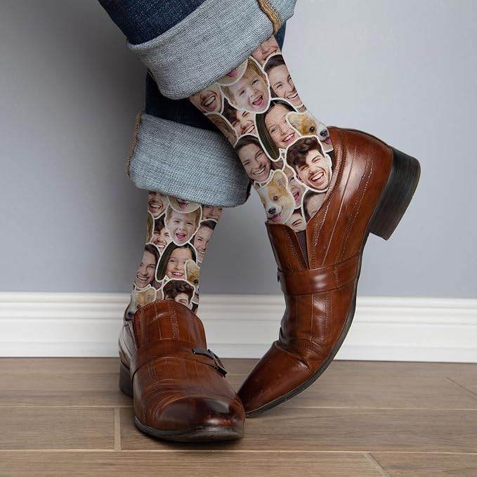 D-Story Custom Face Socks, Personalized Photo Picture on Socks, Unisex Athletic - Image 3
