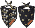 Realeaf New Year Dog Bandanas 2 Pack, Cheers to The New Year Dog Scarf by Realeaf