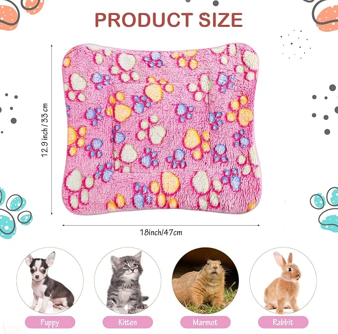 Tuanse 4 Pack Ultra Soft Dog Cat Bed Mat Small Animal Guinea Pig Bed - Image 2
