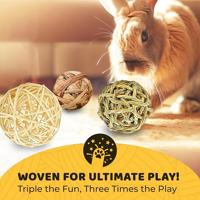 SunGrow Assorted Rabbit Chew Balls, Teething Activity Toy - Image 5